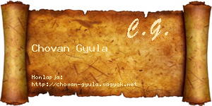Chovan Gyula névjegykártya