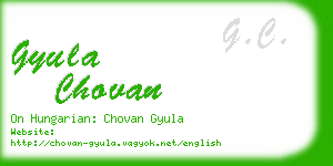 gyula chovan business card